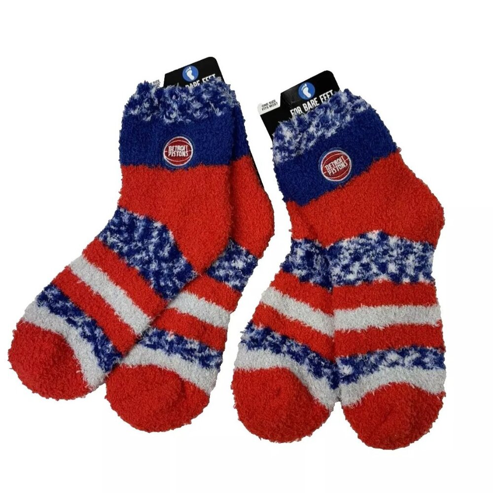 2 PAIR SET! Detroit Pistons FBF Women’s Cozy Fuzzy Socks NWT